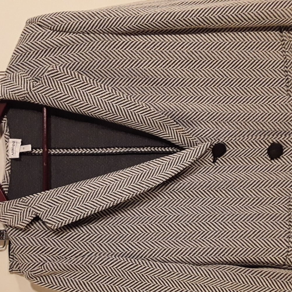 ARMANI COLLEZIONI black white houndstooth skirt suit 10 - Picture 2 of 6
